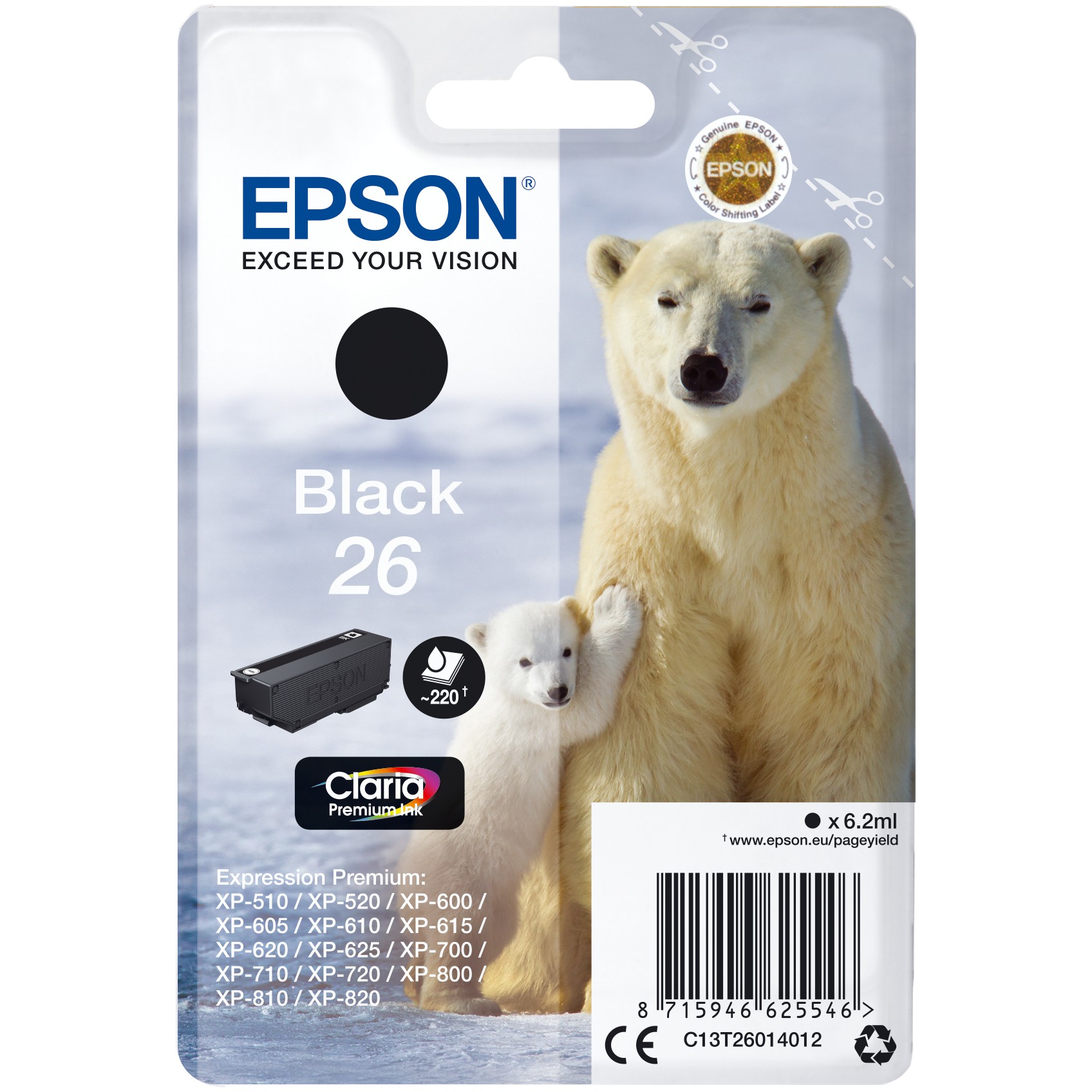 Toner EPSON C13T26014012 crna boja
