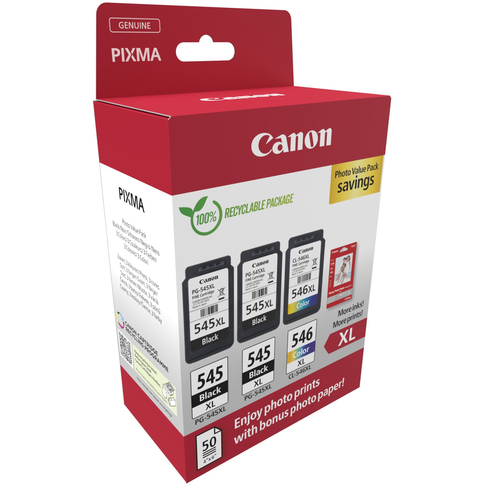Toner CANON PG-545XL/CL-546XL 8286B015 3er Multipack (2x crna boja/boja)-1