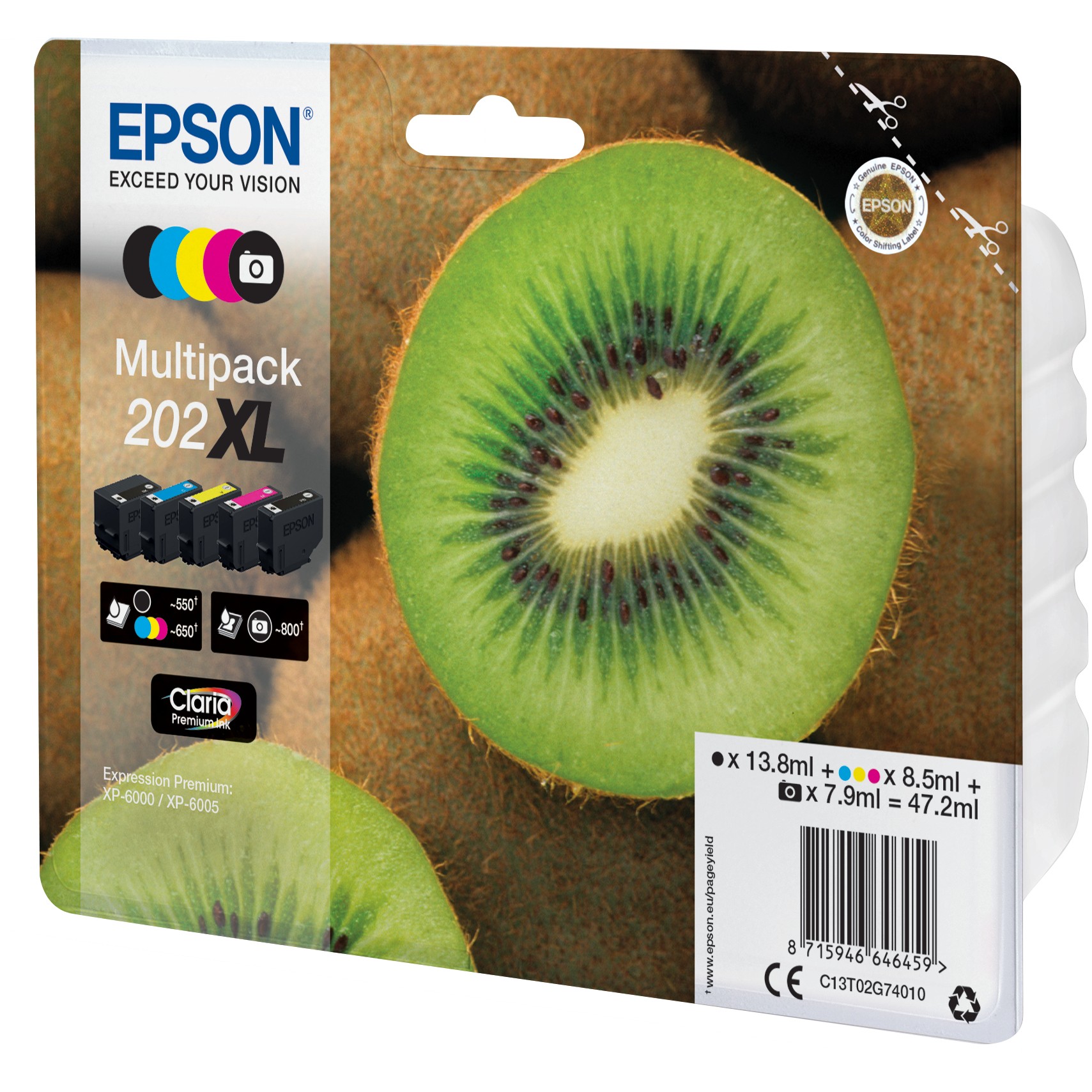 Tinta EPSON 202XL Kiwi Clara Premium Ink 5-farbig-1