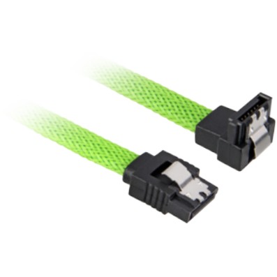 Kabel SATA III SHARKOON 90° sleeve 0.45m zeleni-0