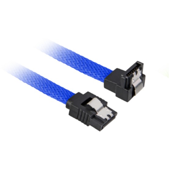 Kabel SATA III SHARKOON 90° sleeve 0.30m plava boja