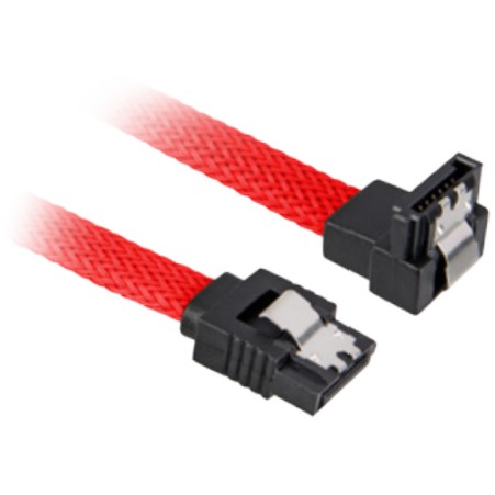 Kabel SATA III SHARKOON 90° sleeve 0.45m rot