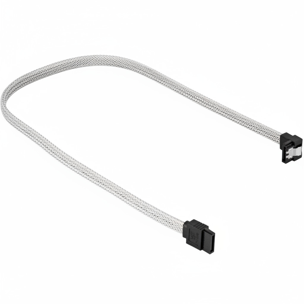 Kabel SATA III SHARKOON 90° sleeve 0.60m bijeli-0