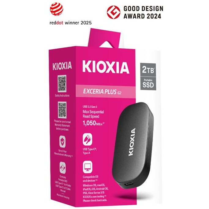 Prijenosni SSD KIOXIA EXCERIA PLUS G2 2000GB USB 3.2 Gen2 Type C-1