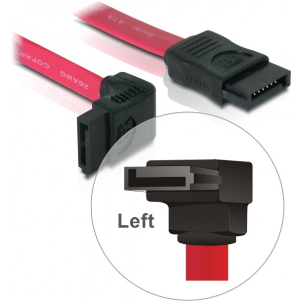 Kabel DELOCK SATA 0,5m rot 90°