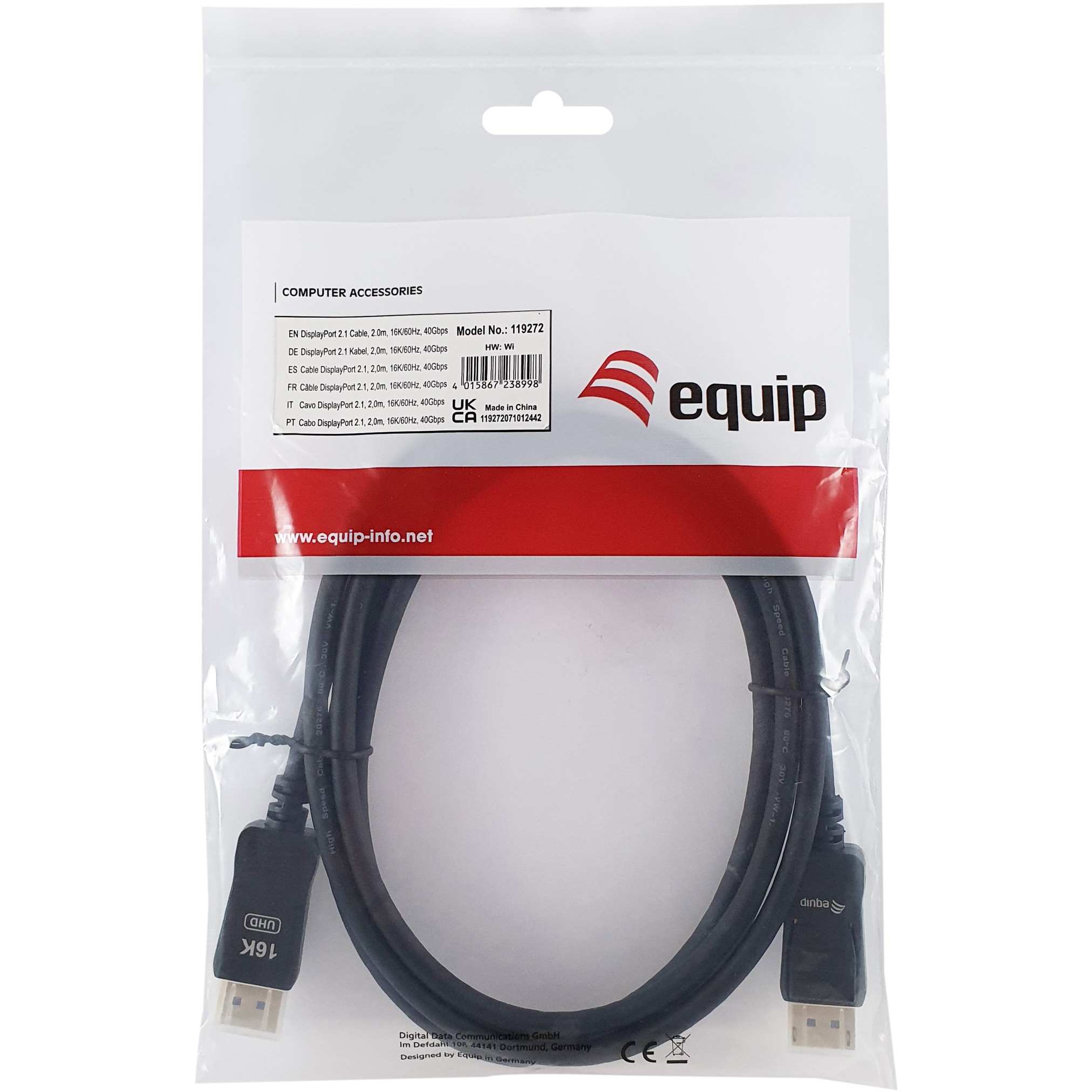 Kabel DisplayPort 2.1 EQUIP 2.00m 16K/60Hz komp.HDCP Premium-4