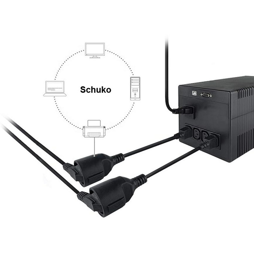Kabel EQUIP Netzkabel Anschl. C14 -> CEE7/3 0.25m crna boja-3