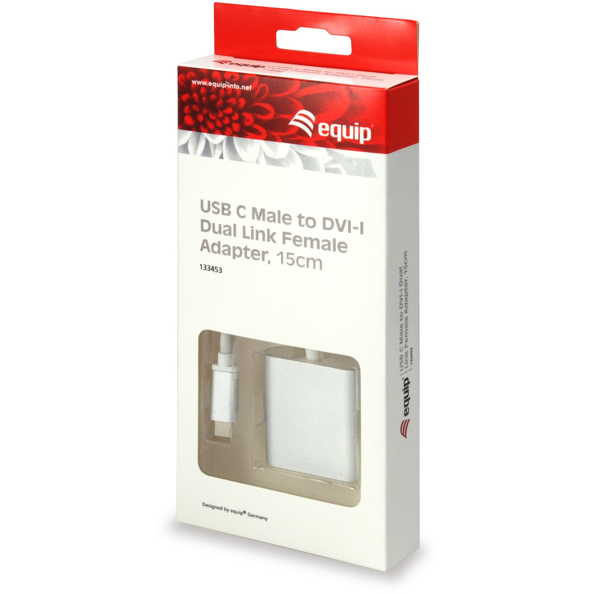 Adapter EQUIP USB-C -> DVI-I DualLink (24+5) 2k60Hz 0.15m-3