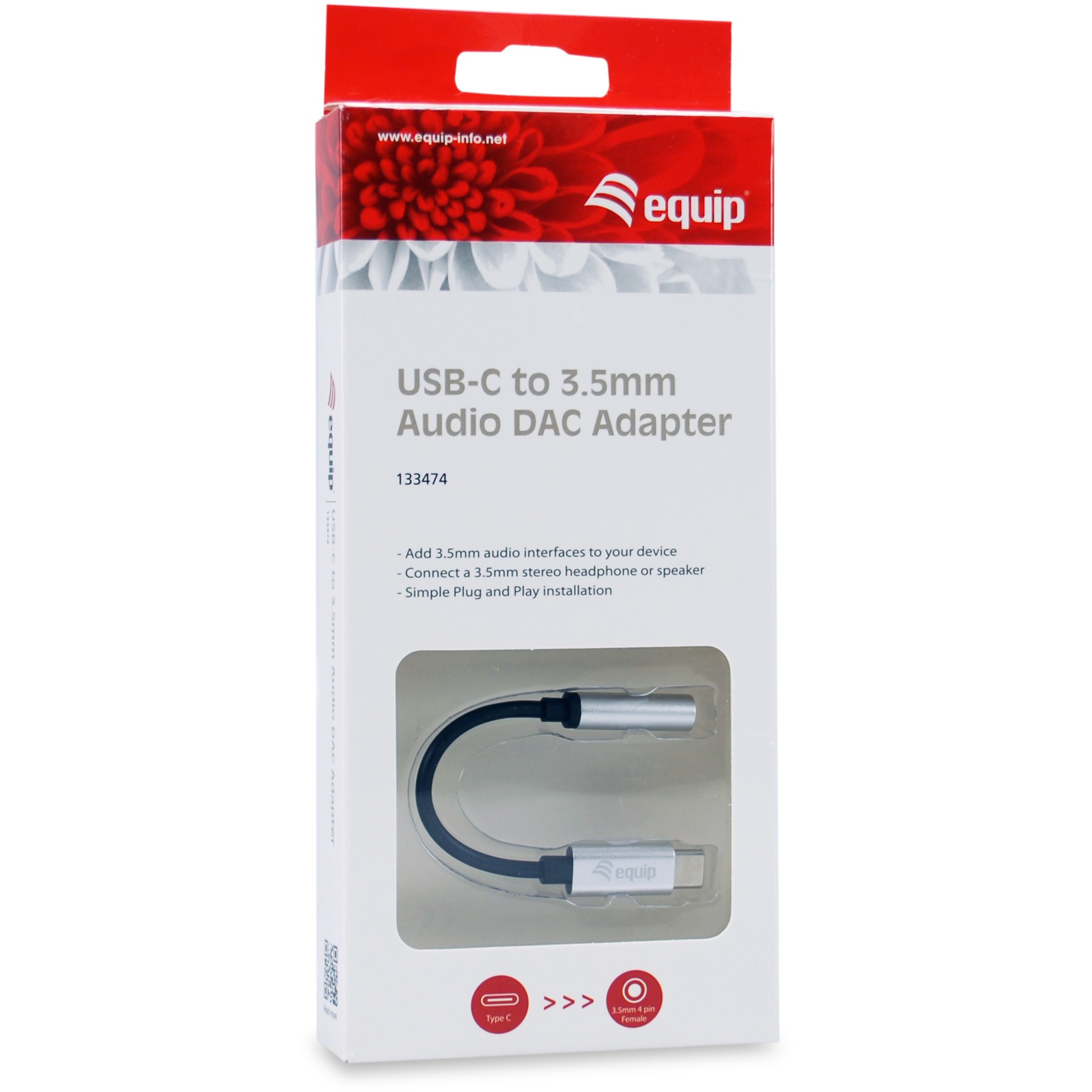Adapter EQUIP USB-C -> Audio DAC 4-Pin 3.5mm St/Bu 0.15m-3