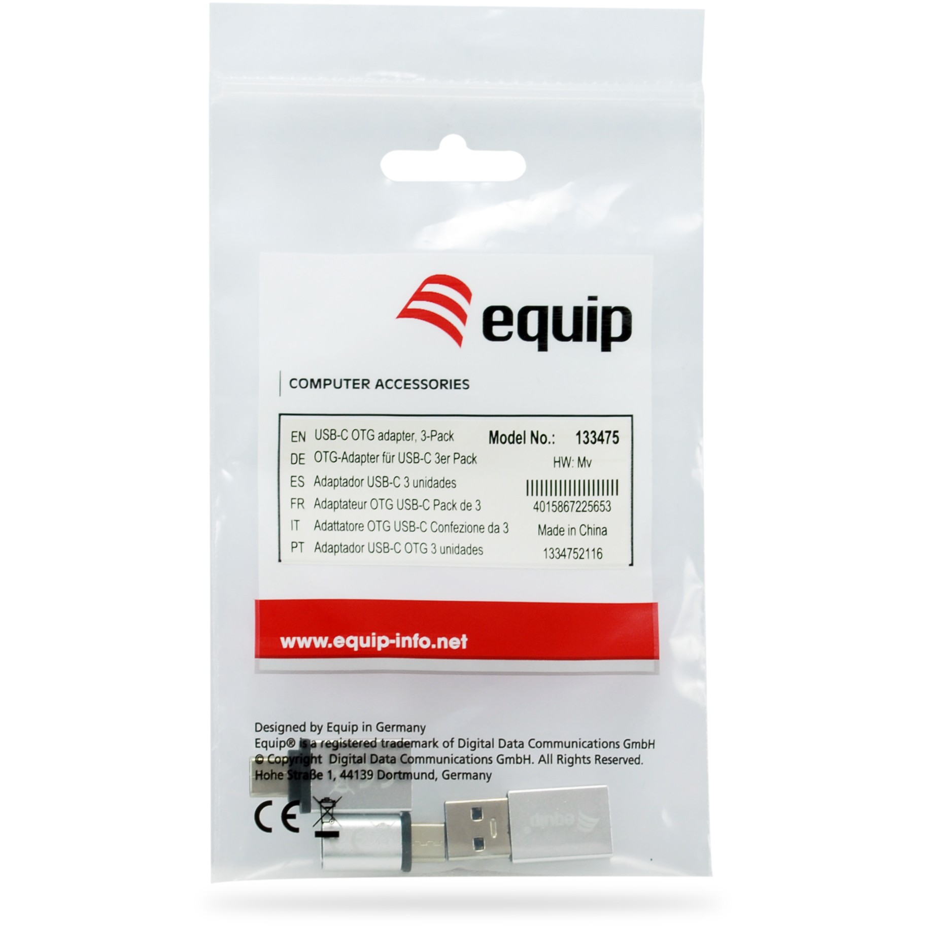 Adapter EQUIP USB-C -> 1xMicroUSB + 1xUSB-A-0