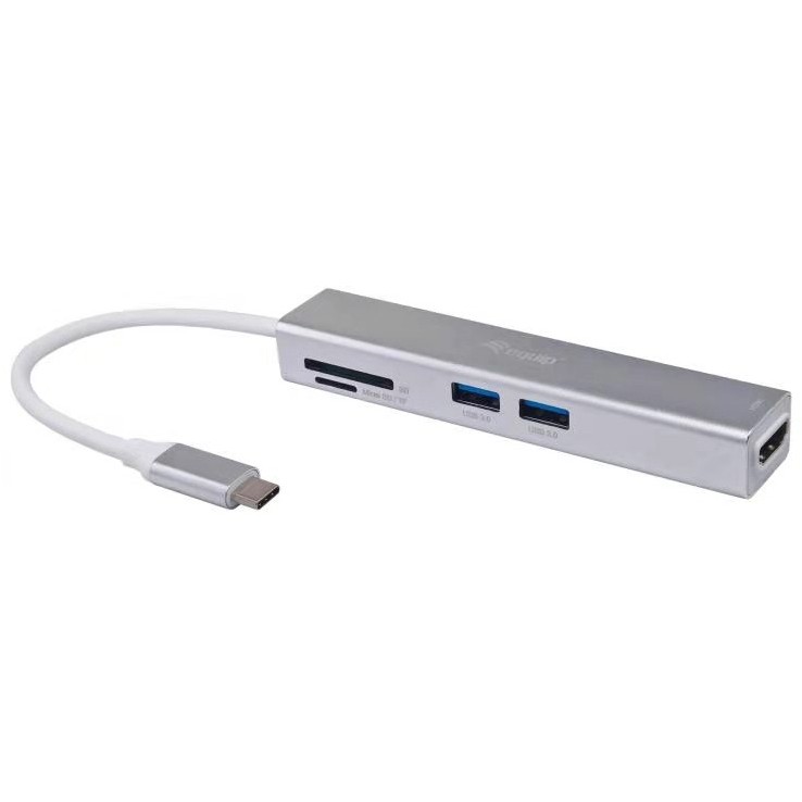 Adapter EQUIP USB-C -> HDMI 2xUSB 3.0 SD 4K 30Hz 0.15m crna boja