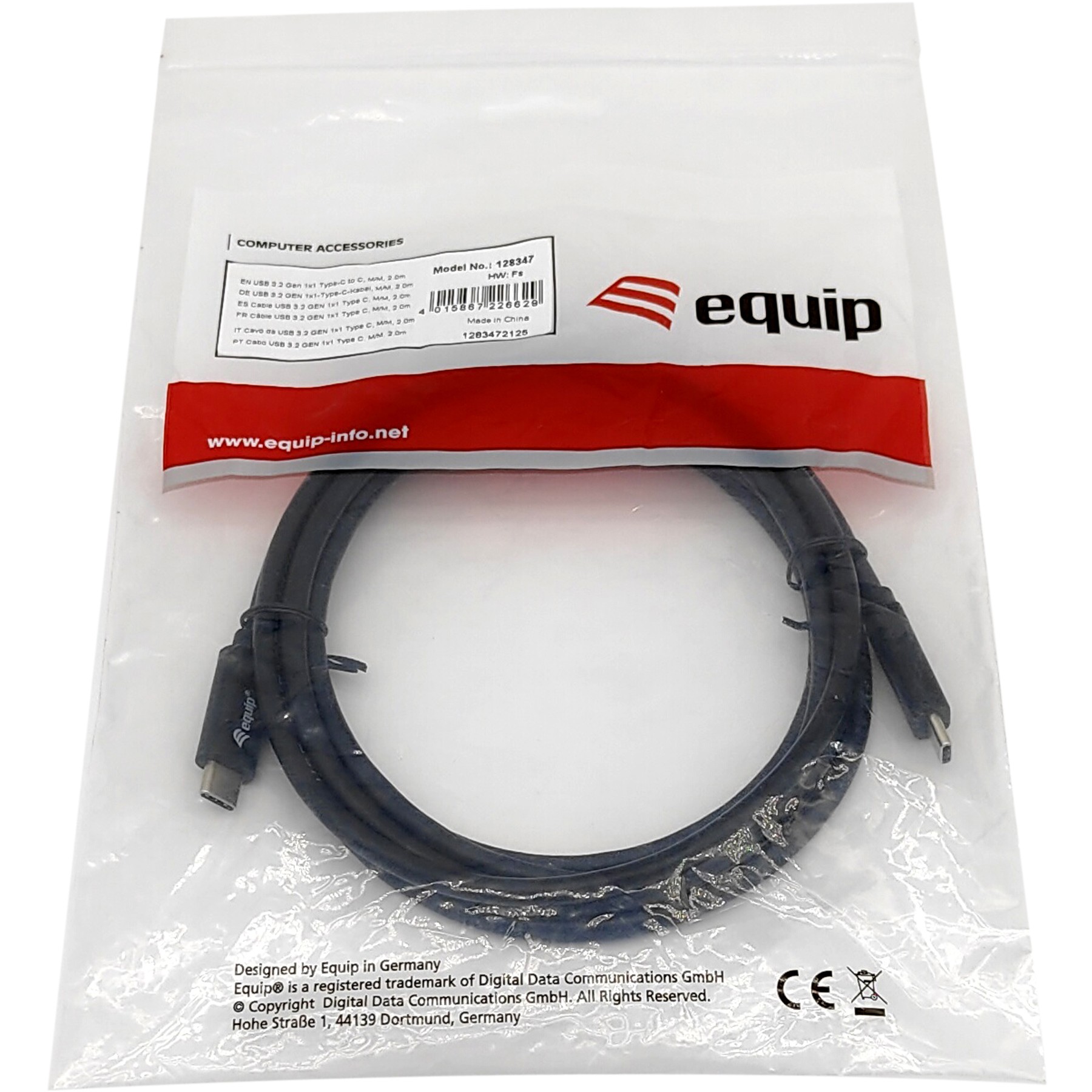 Kabel USB-C 3.0 → C St/St 2.00m 3A/20V Equip-2
