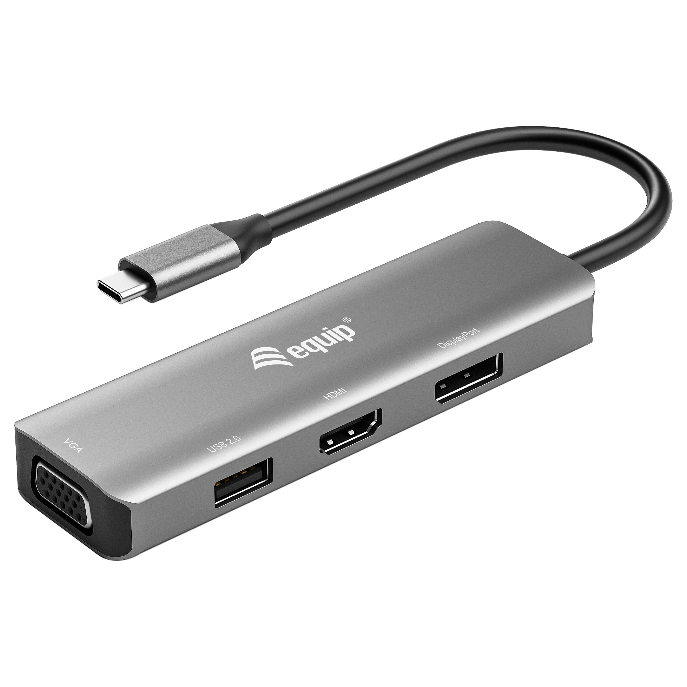 Adapter EQUIP 133485 (USB-C na HDMI/DisplayPort/VGA/USB 2.0)-0
