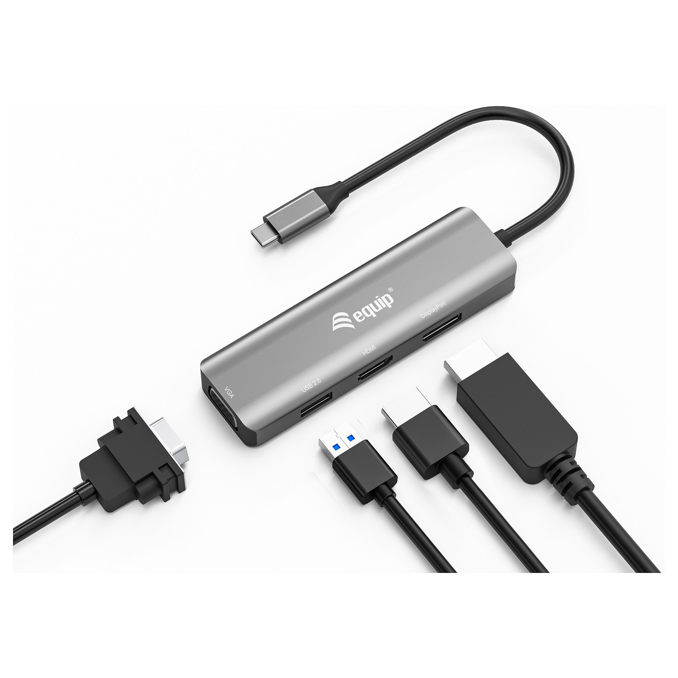 Adapter EQUIP 133485 (USB-C na HDMI/DisplayPort/VGA/USB 2.0)-3
