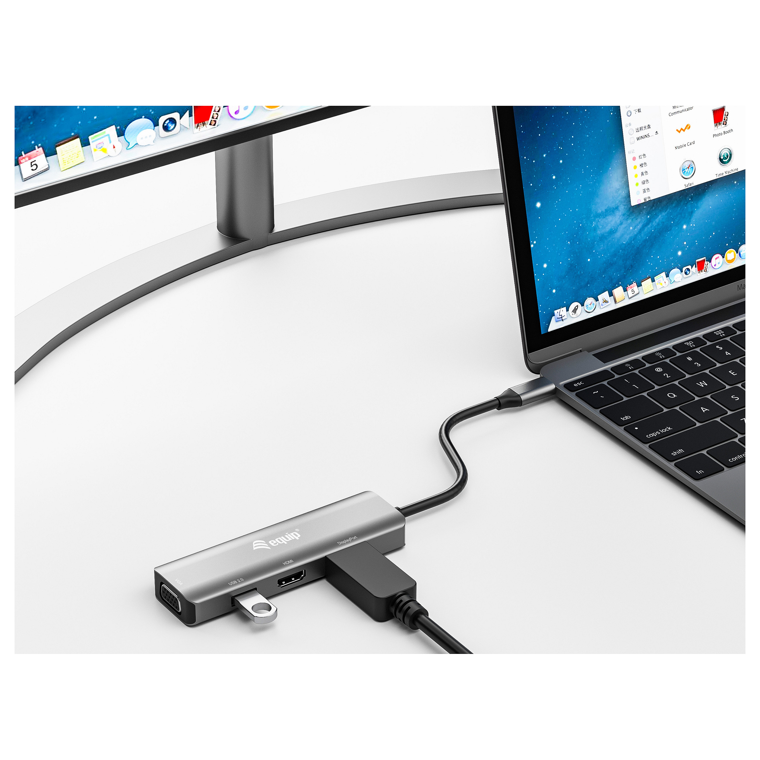 Adapter EQUIP 133485 (USB-C na HDMI/DisplayPort/VGA/USB 2.0)-4
