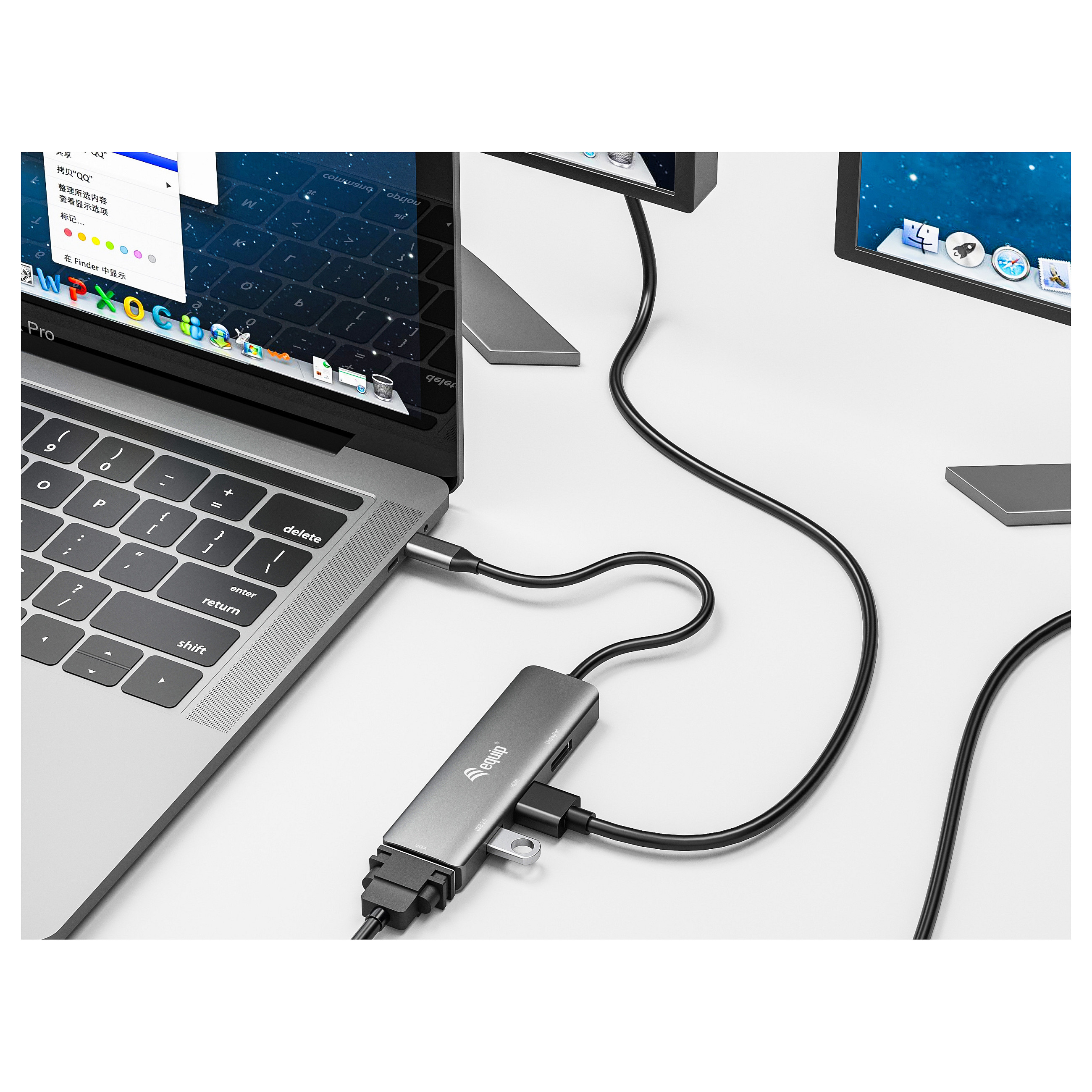 Adapter EQUIP 133485 (USB-C na HDMI/DisplayPort/VGA/USB 2.0)-5