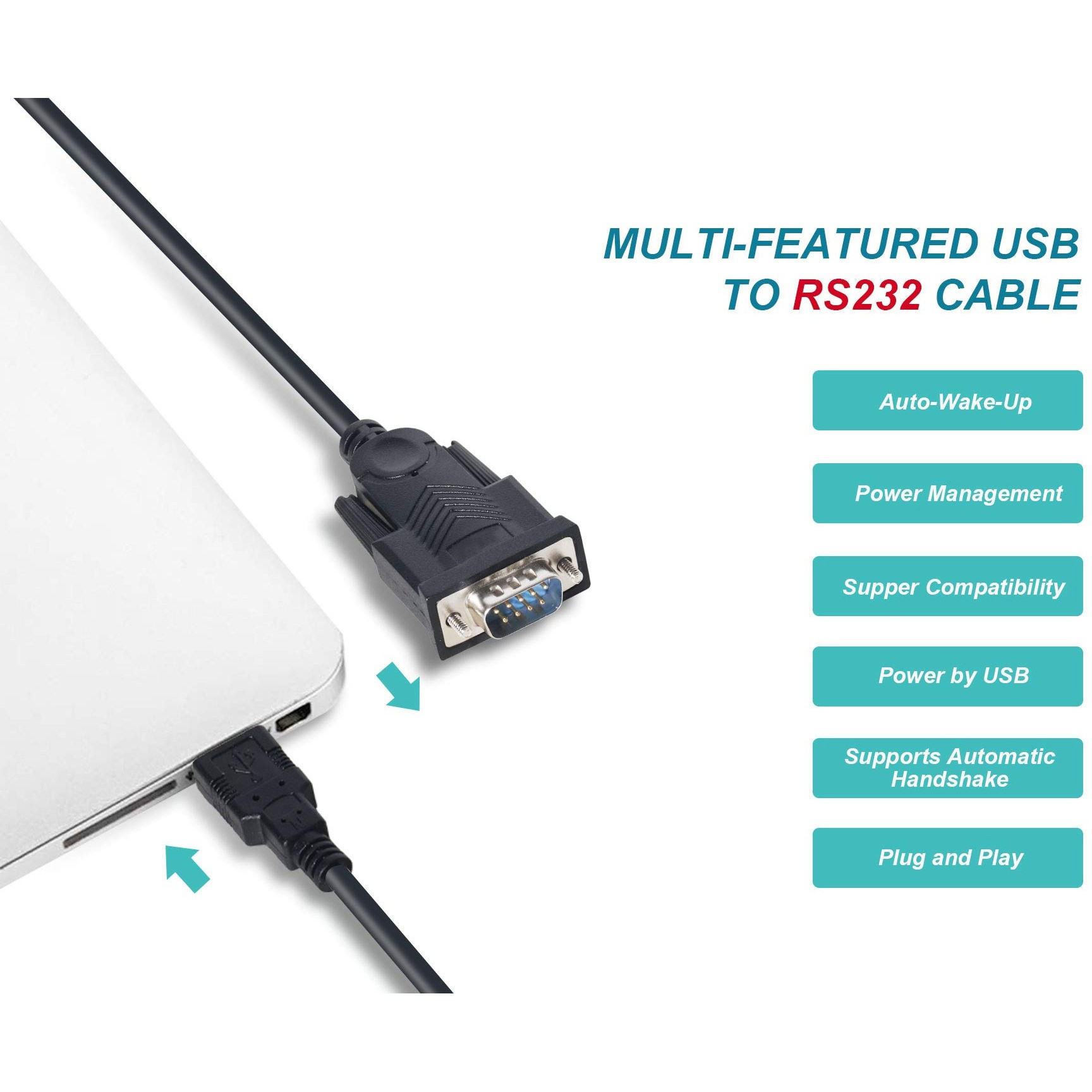 Adapter EQUIP USB-A -> Seriell RS232-DB9 St/St 1.50m crna boja-5
