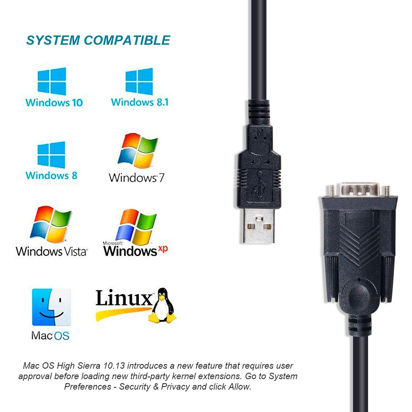 Adapter EQUIP USB-A -> Seriell RS232-DB9 St/St 1.50m crna boja-6