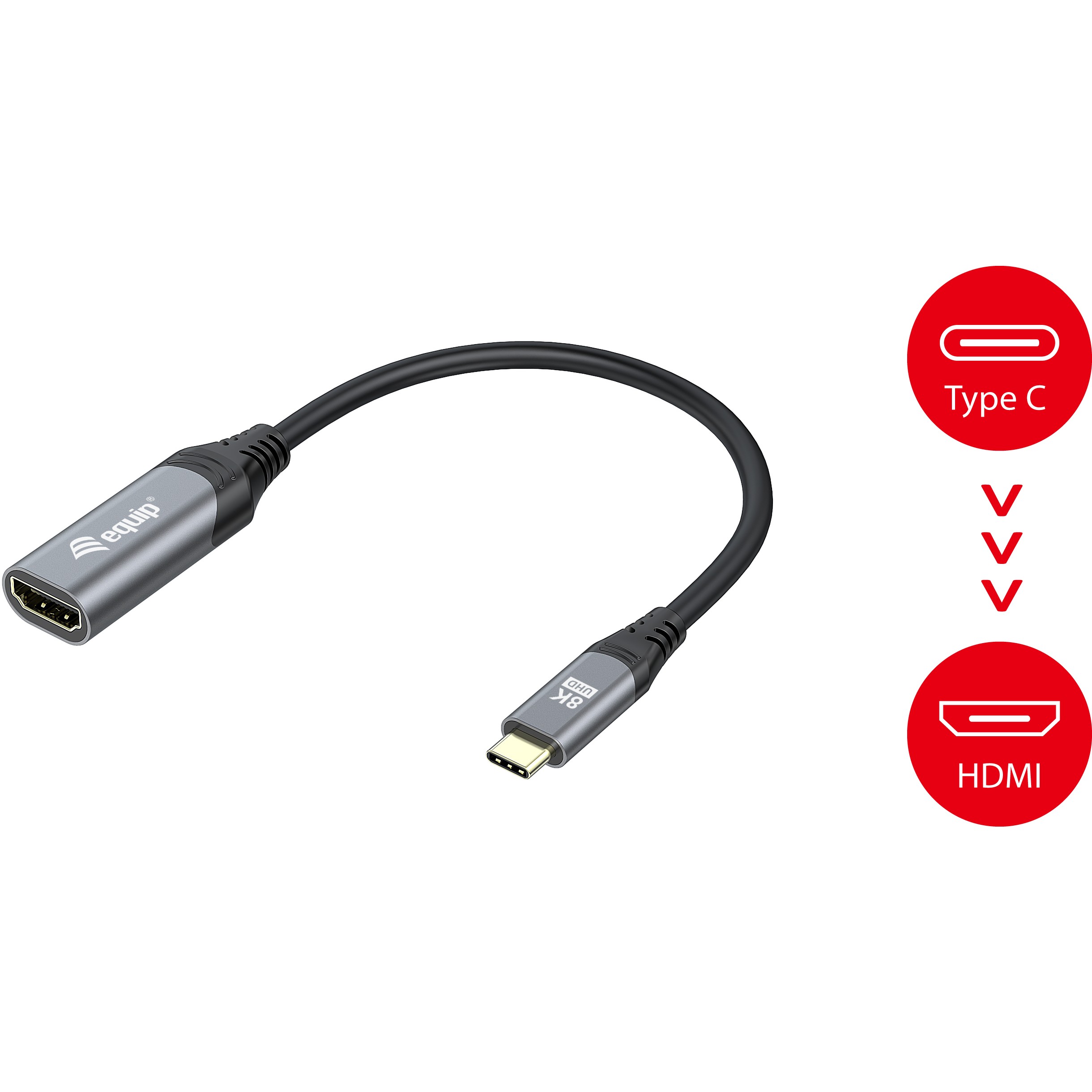 Adapter EQUIP USB-C -> HDMI 2.1 8K60Hz 0.15m-3