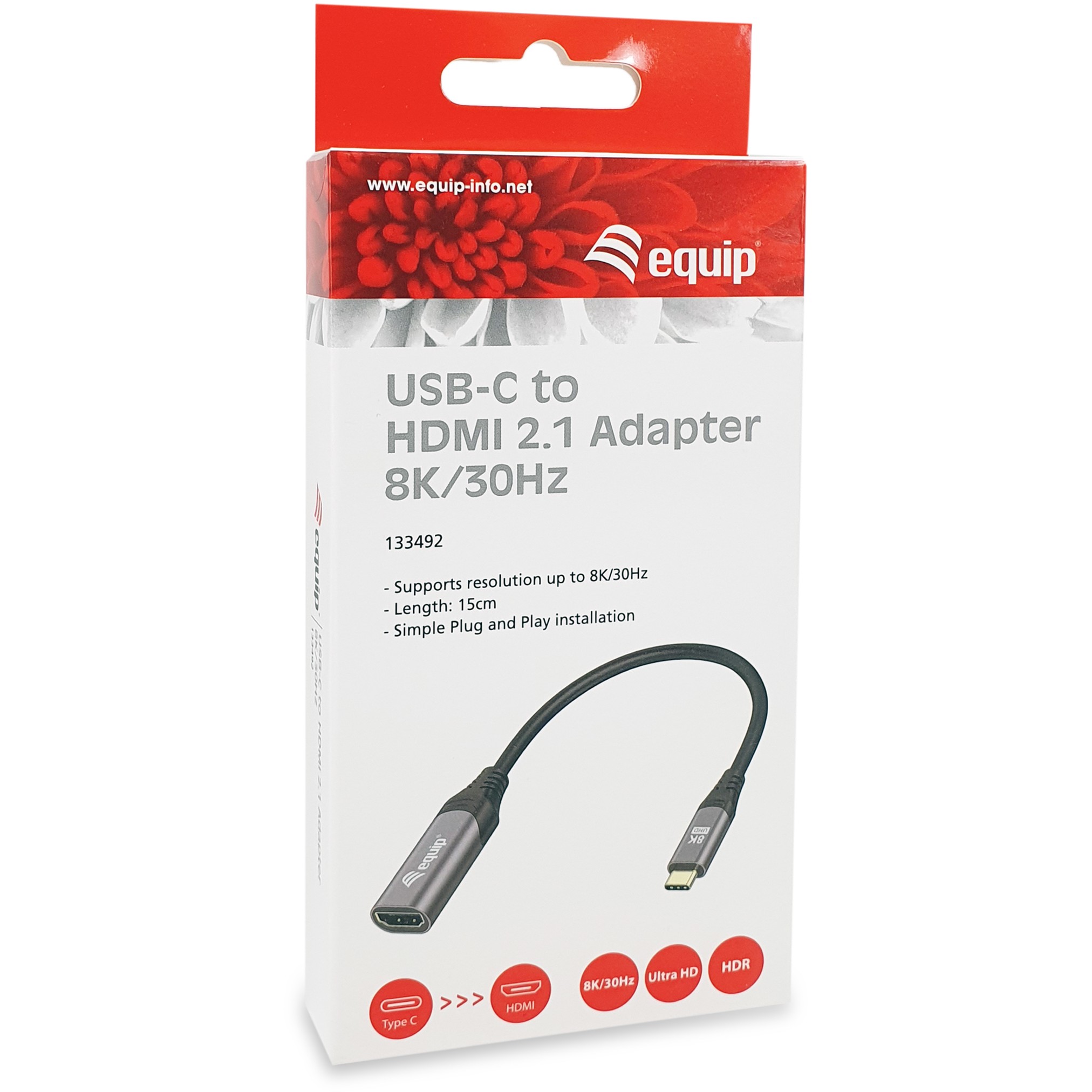 Adapter EQUIP USB-C -> HDMI 2.1 8K60Hz 0.15m-4