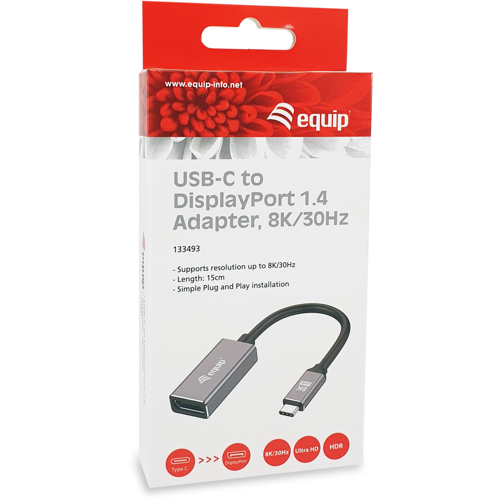 Adapter EQUIP USB-C -> DisplayPort 1.4 8K60Hz 0.15m-4