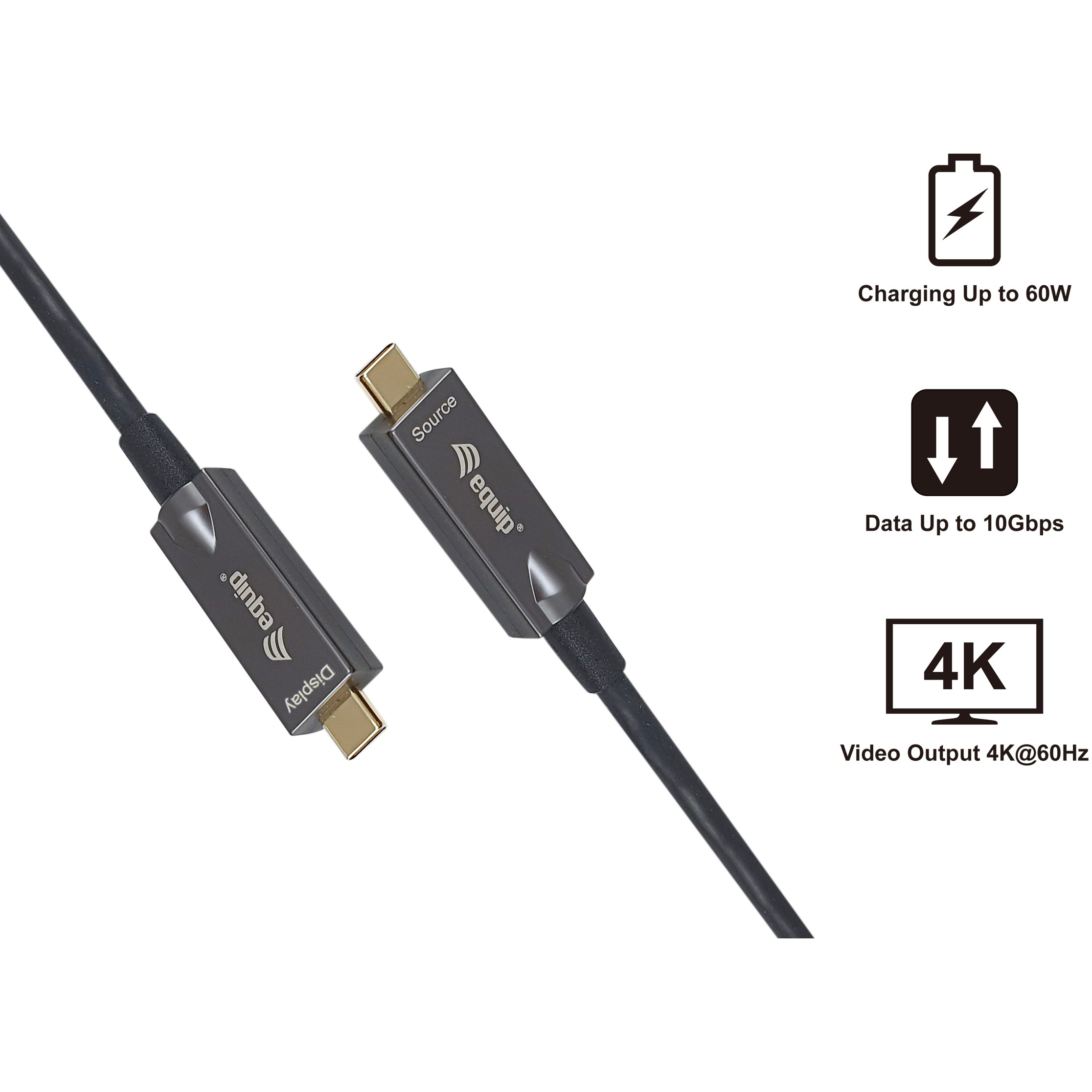 Kabel USB-C EQUIP 3.2 -> C St/St 5.00m 3A 4K/60Hz crna boja-3