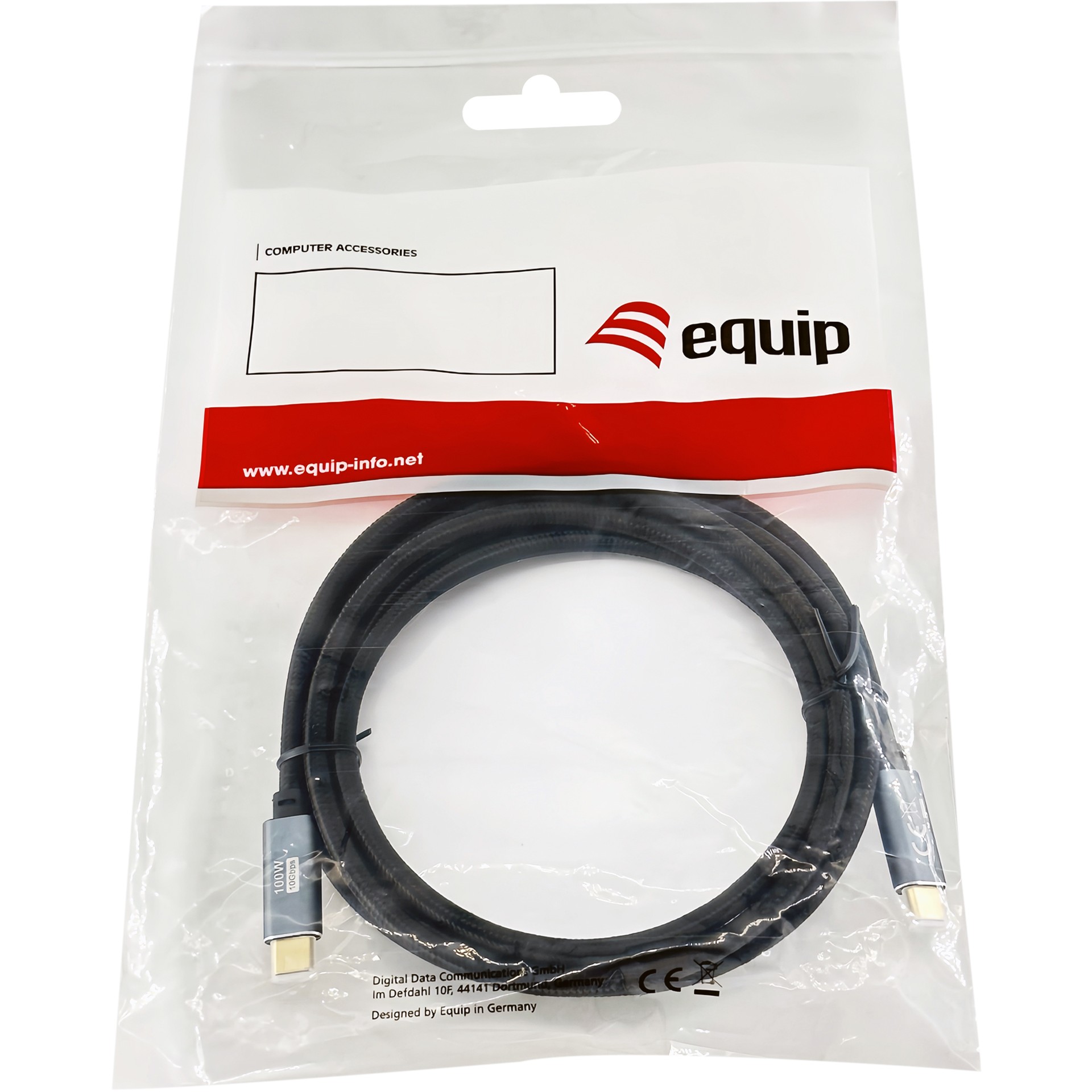 Kabel USB-C EQUIP 3.2 -> C St/St 2.00m 5A 4K/60Hz crna boja-4