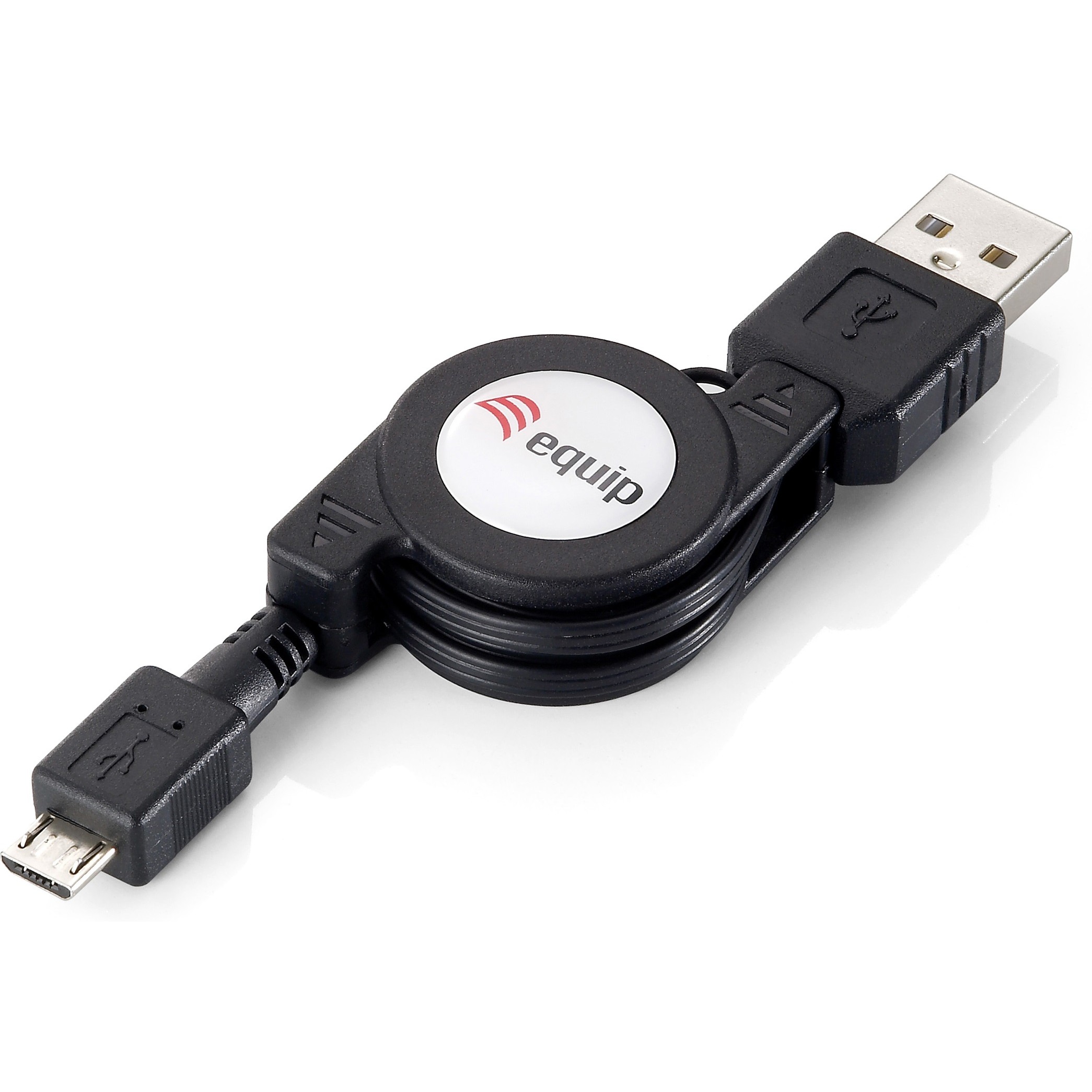 Kabel USB-A 2.0 -> micro B EQUIP 1.00m na navijanje crna boja-0