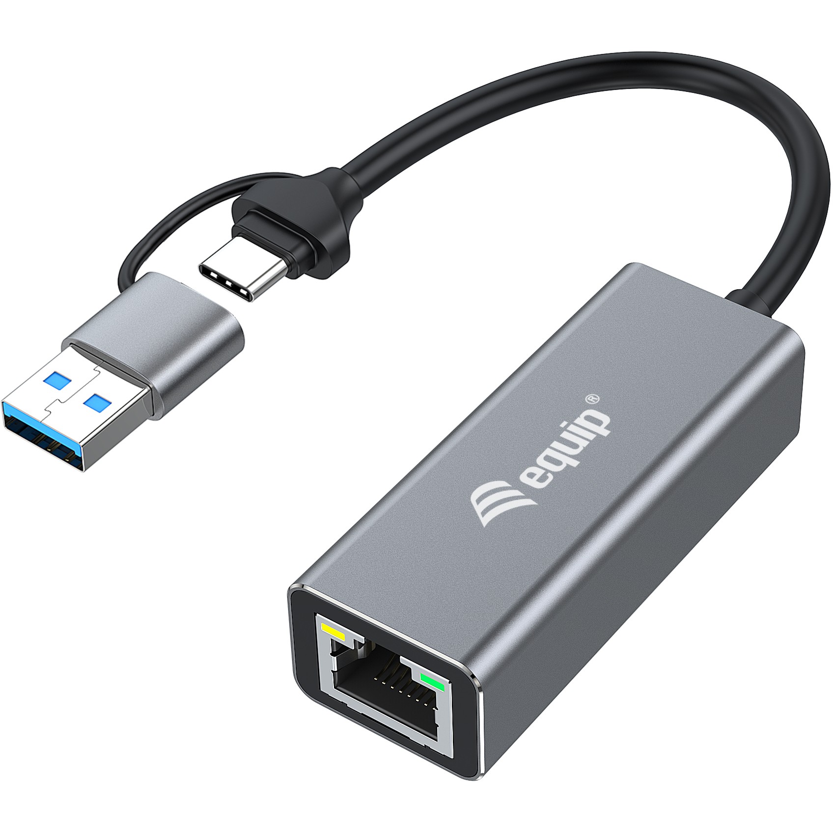 Adapter EQUIP USB-C -> RJ45 10/100/1000/2500 Mbps + USB-A