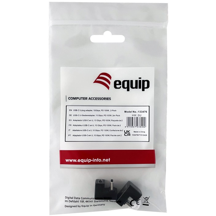 Adapter EQUIP USB-C -> USB-C 10Gbps 100W PD 2er-Pack crna boja-1