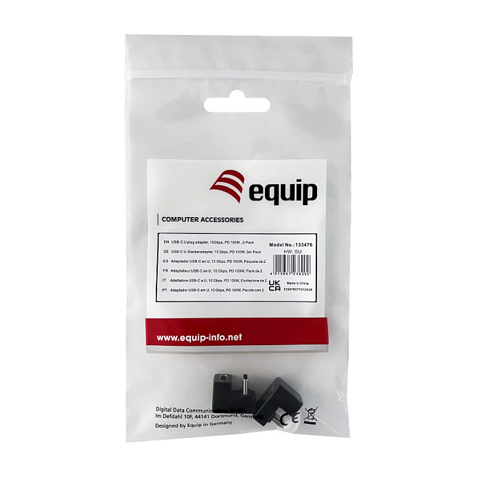 Adapter EQUIP USB-C -> USB-C 10Gbps 100W PD 2er-Pack crna boja-9