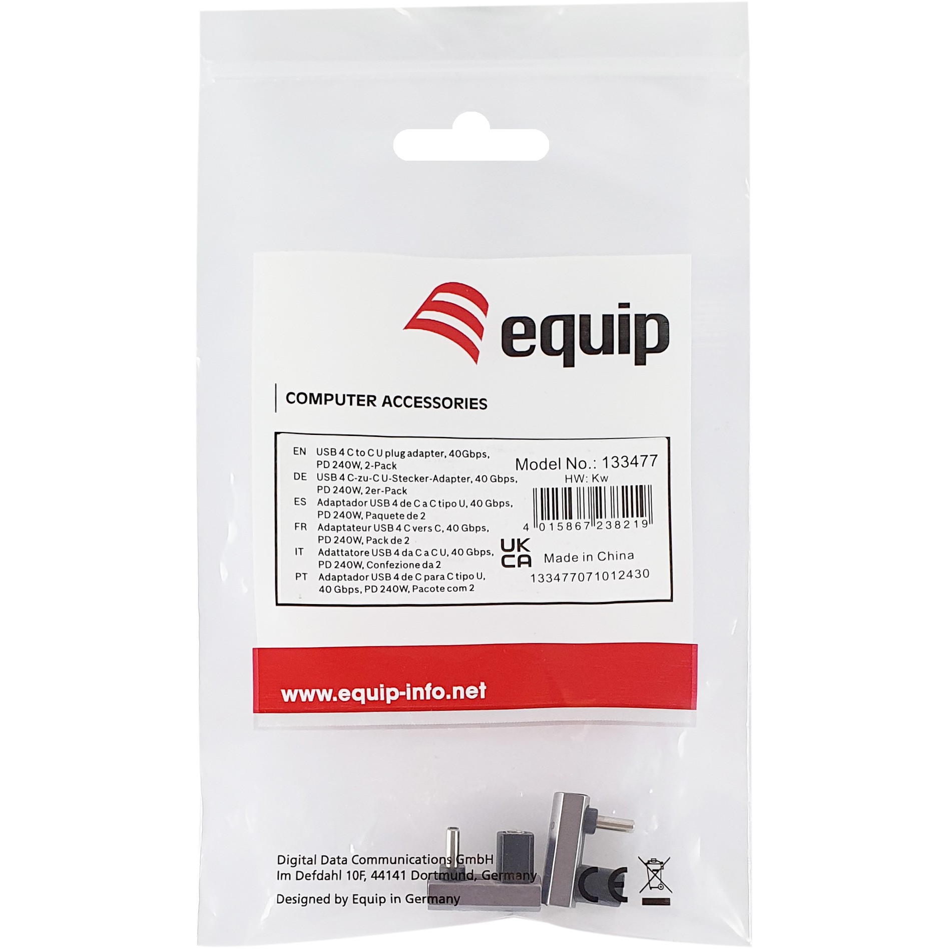 Adapter EQUIP USB 4.0 -> USB-C 40Gbps 240W PD 2er-Pack-3