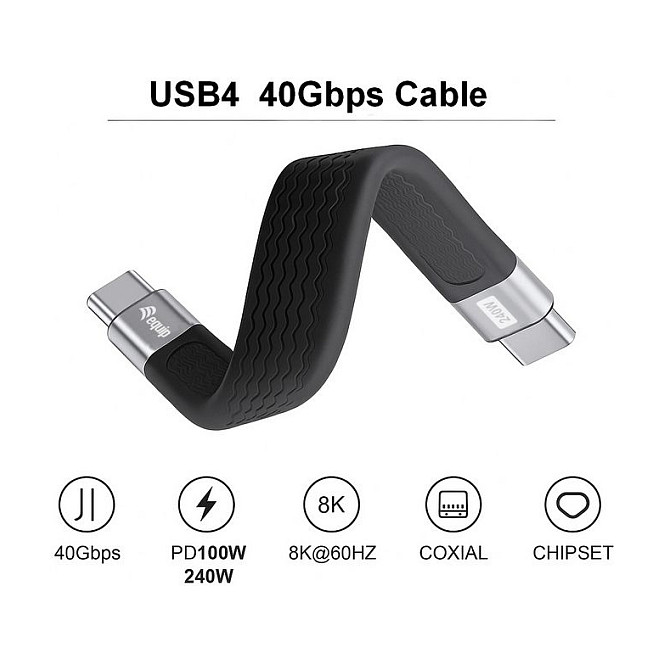 Kabel USB 4 GEN.3 → EQUIP → USB-C St/St 0.13m 80Gbps sw-6