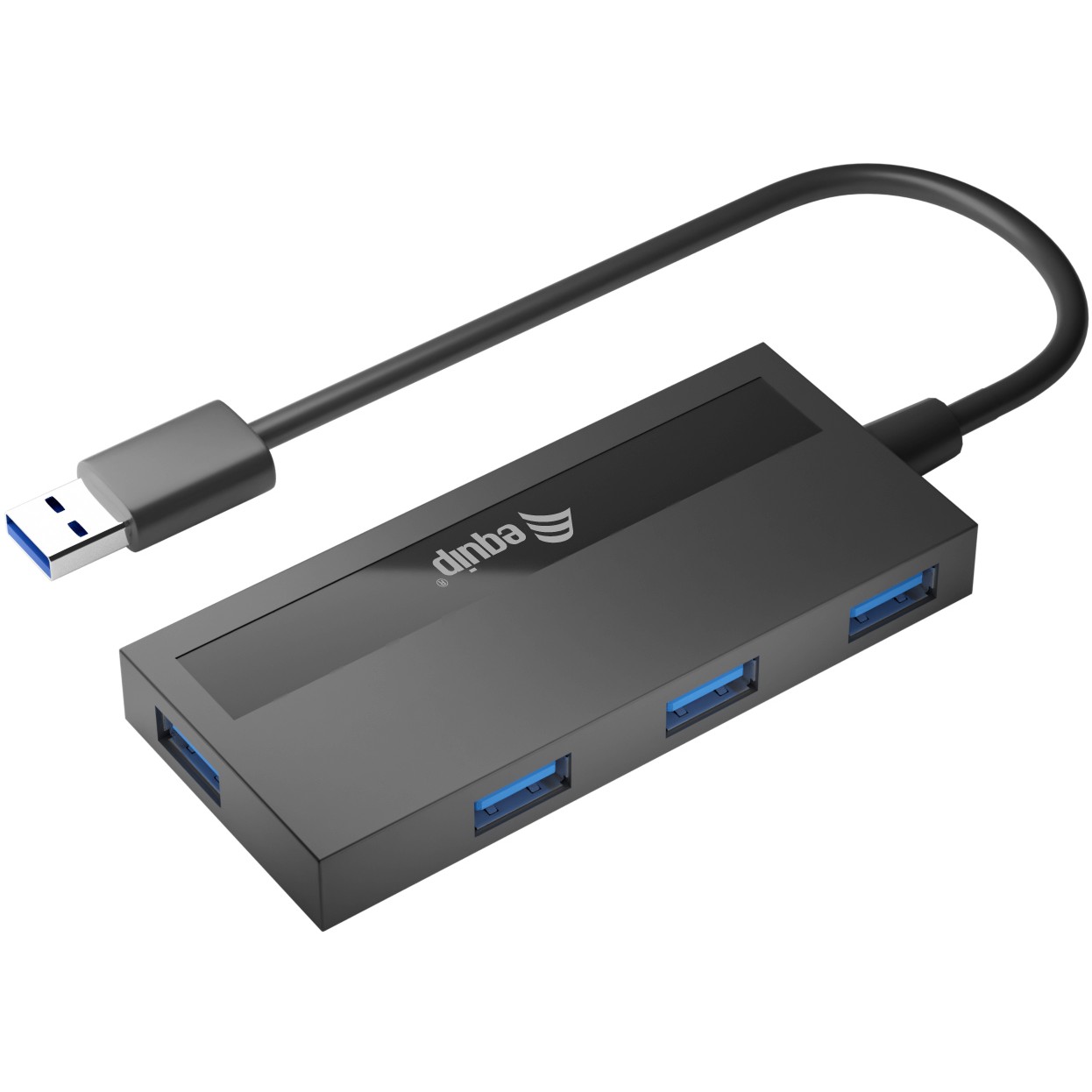 USB-Hub EQUIP 4-Port 3.2 ->4x3.0 +USB-C Adp.5Gbps o.Netz.sw-0