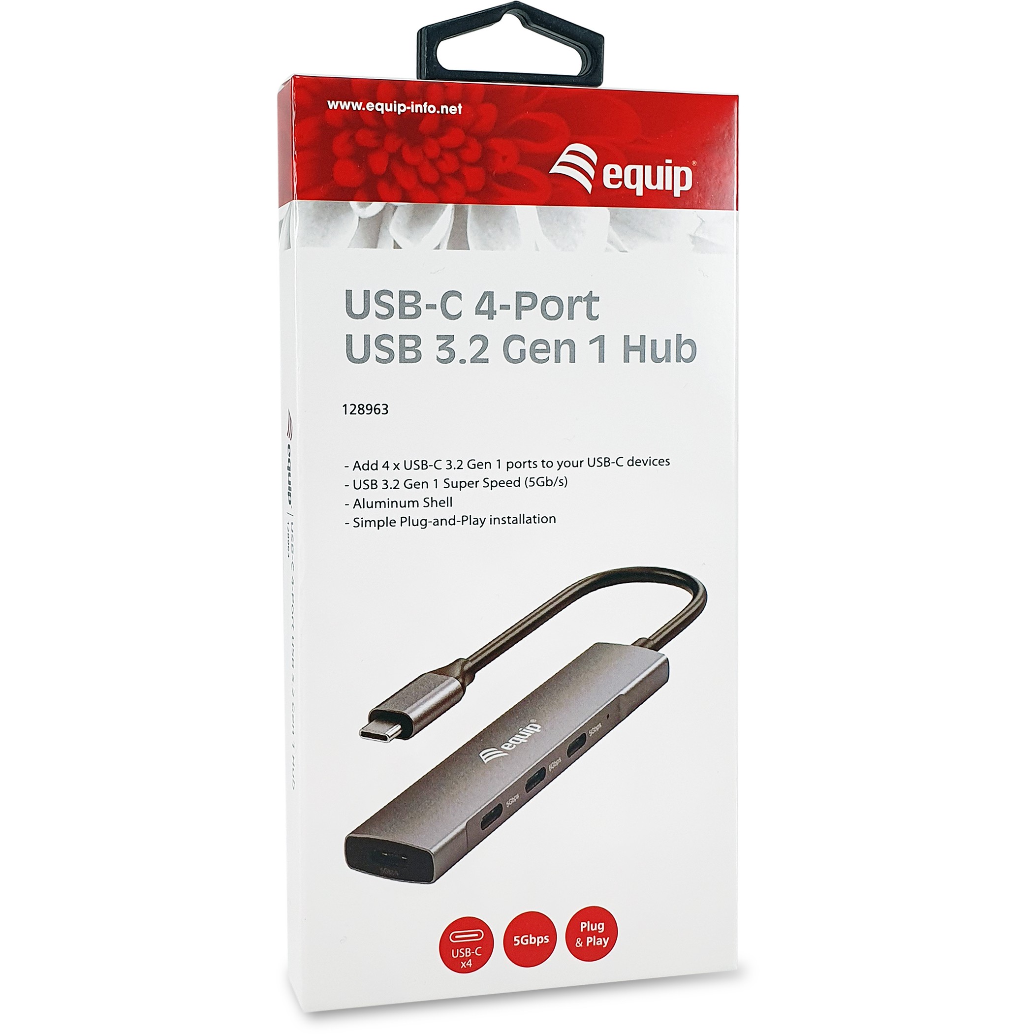 USB-Hub EQUIP 4-Port 3.2/C->4x3.0 5Gbps-7