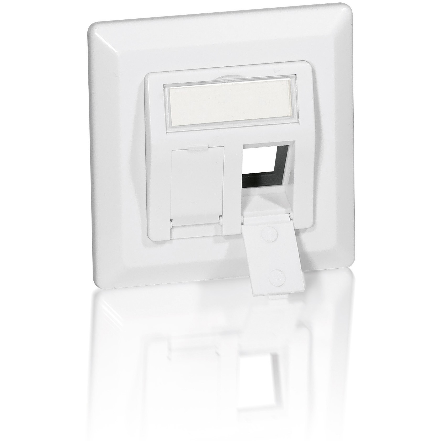 Utičnica EQUIP Unterputzdose +Frontplatte 2 Keystone 45° RAL 9010
