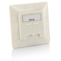 Utičnica Equip Aufputz Frontplatte Cat6A 2x RJ45 RAL 9010 bijela