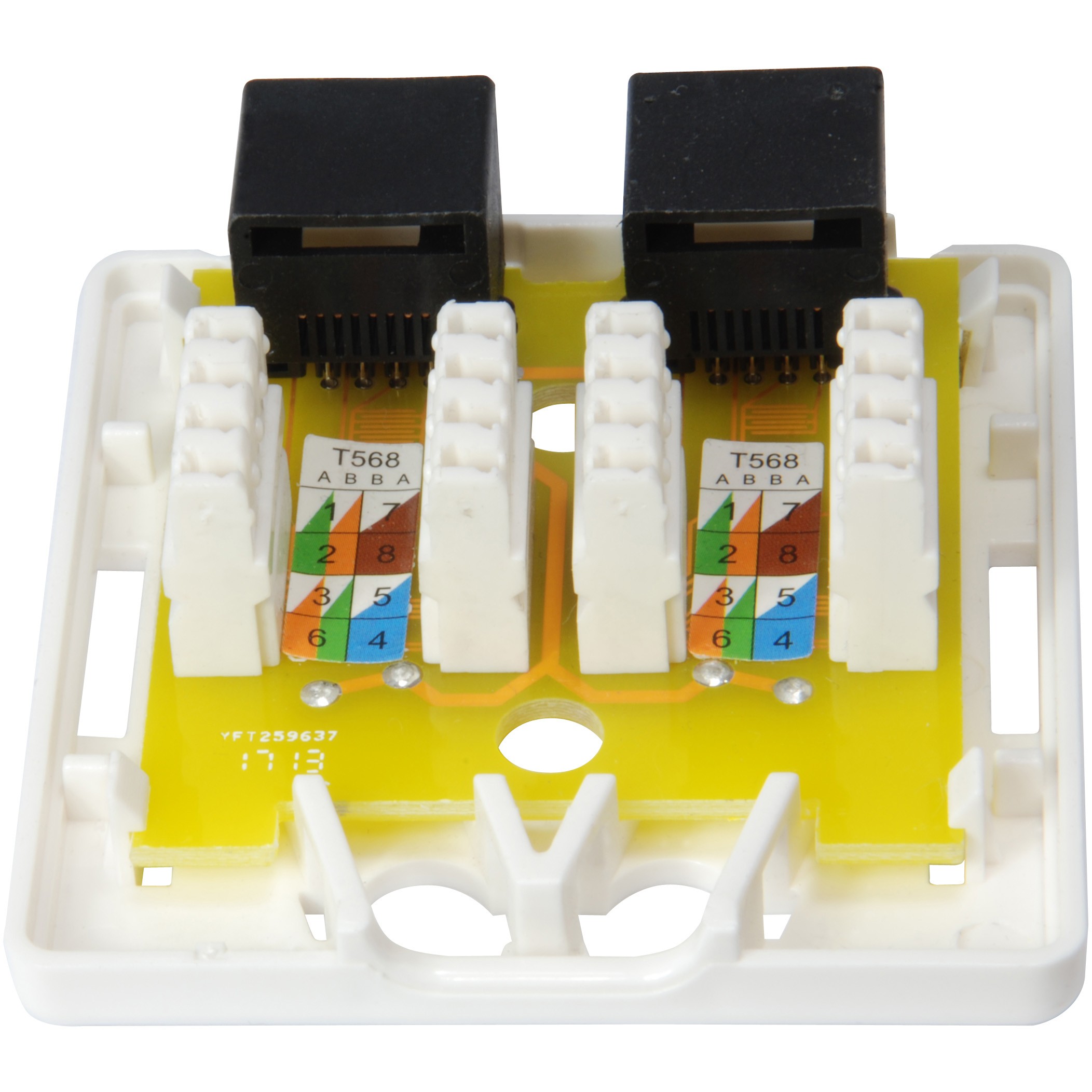 Utičnica Equip Aufputzdose Cat6 2xRJ45 UTP RAL 9010 bijela-1