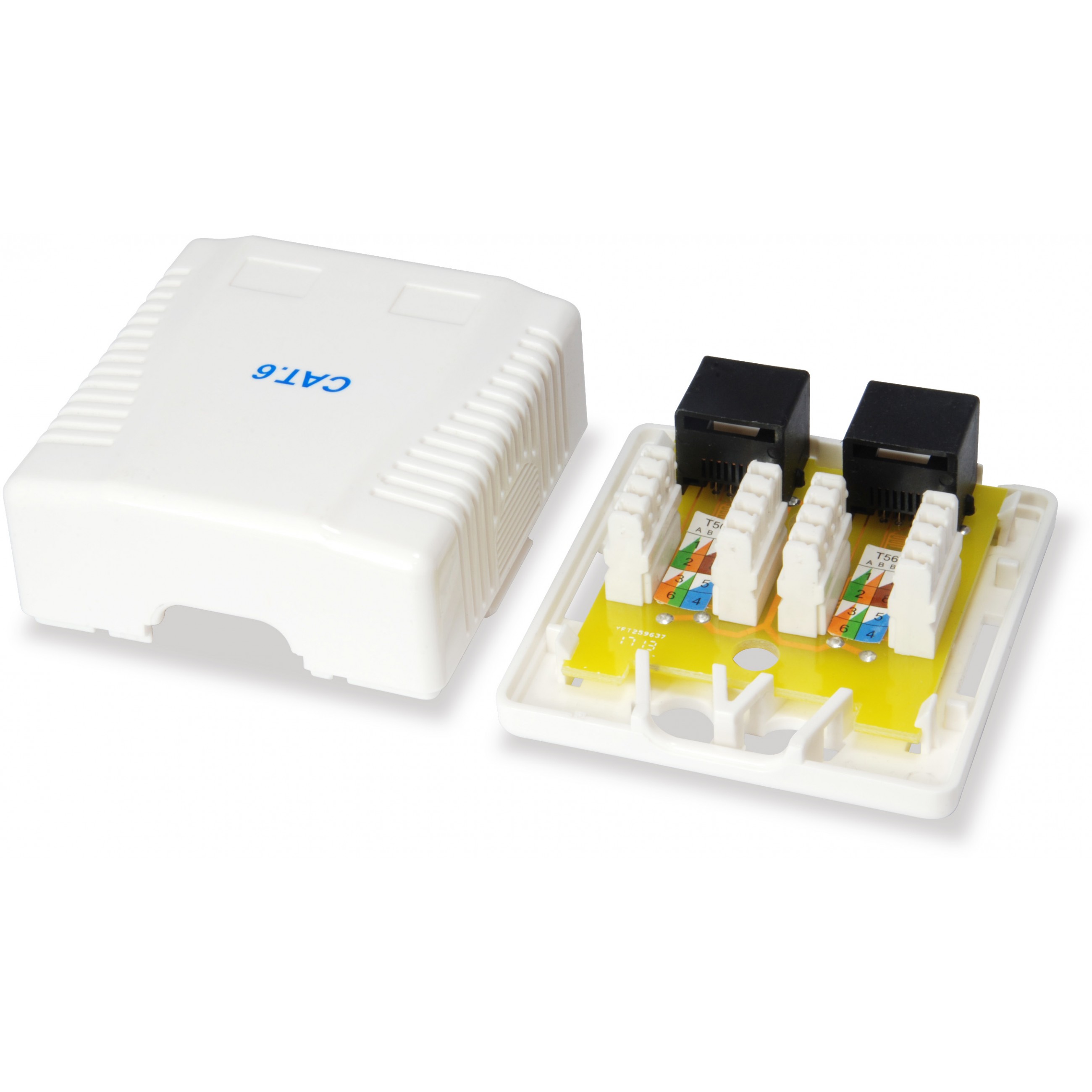 Utičnica Equip Aufputzdose Cat6 2xRJ45 UTP RAL 9010 bijela-3