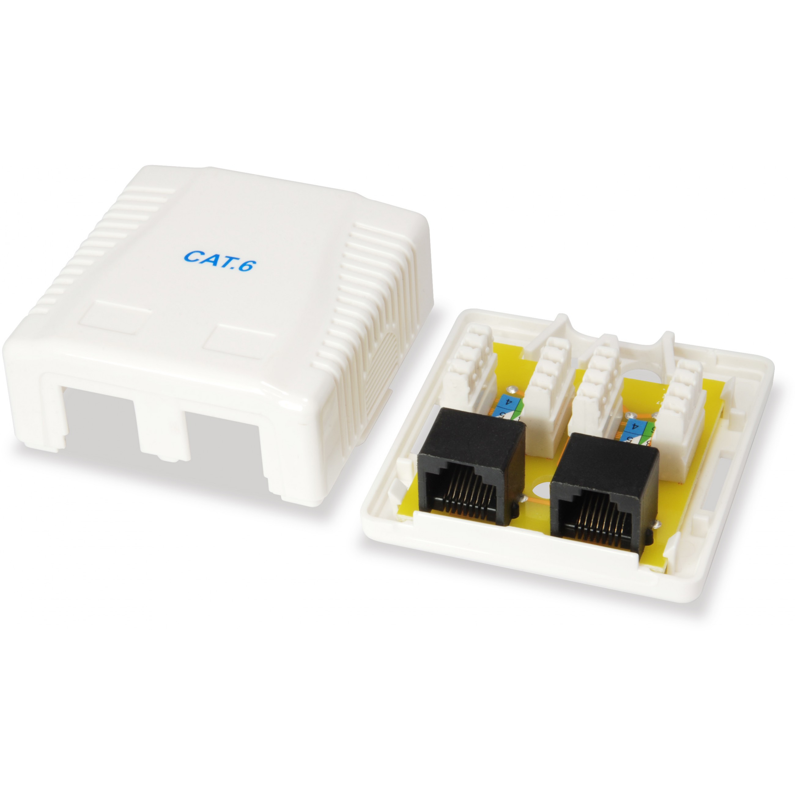 Utičnica Equip Aufputzdose Cat6 2xRJ45 UTP RAL 9010 bijela-4
