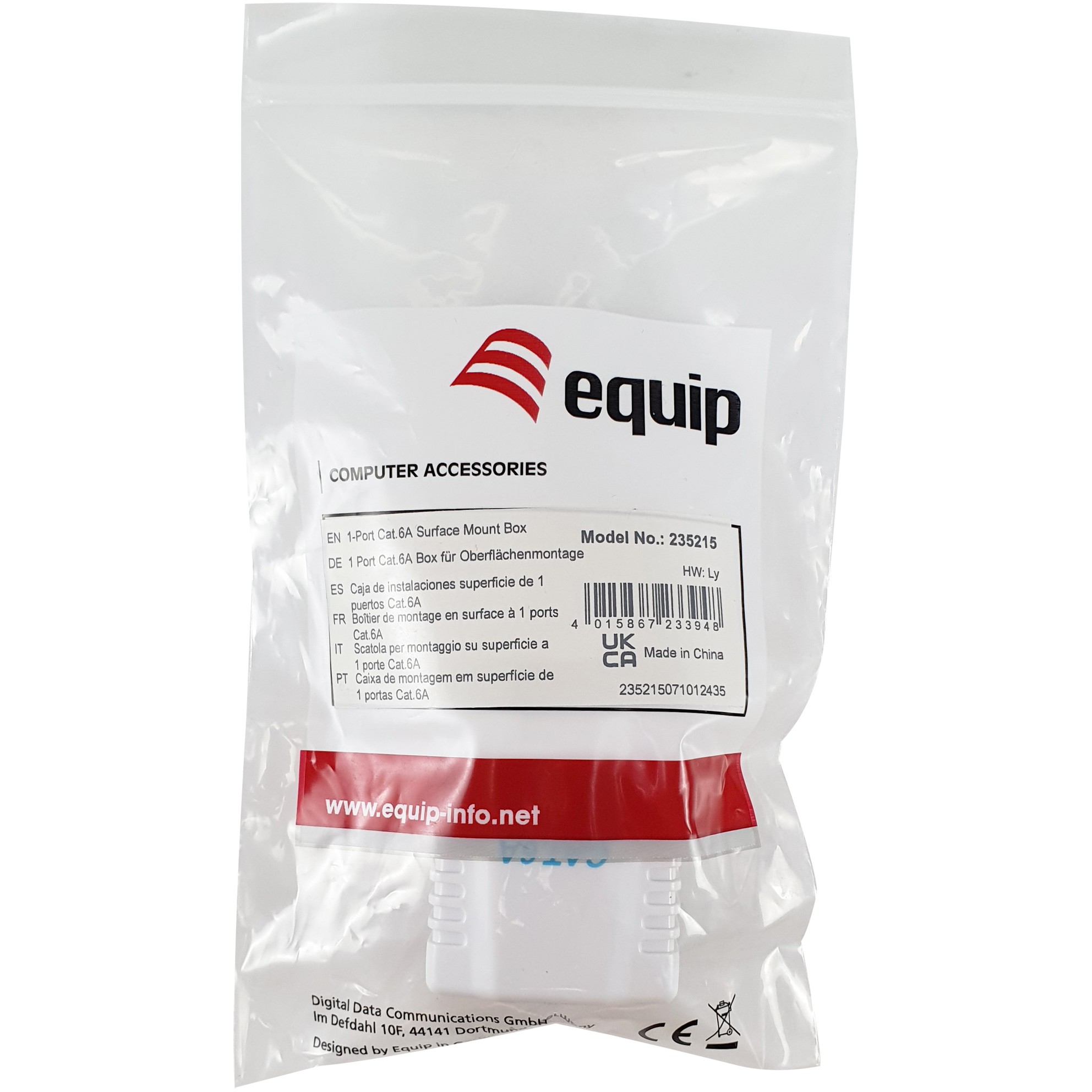Mrežna utičnica EQUIP Cat.6A 1-Port RJ45 UTP, nadžbukna-4