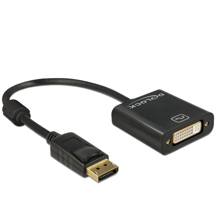 Adapter kabel DELOCK DisplayPort 1.2 Stecker > DVI 24+5 Buchse crna boja 4K Passiv