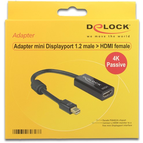 Adapter kabel DELOCK mini DisplayPort 1.2 Stecker > HDMI Buchse crna boja 4K Passiv-0