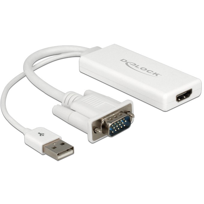 Adapter DELOCK VGA + Audio zu HDMI mit Kabel