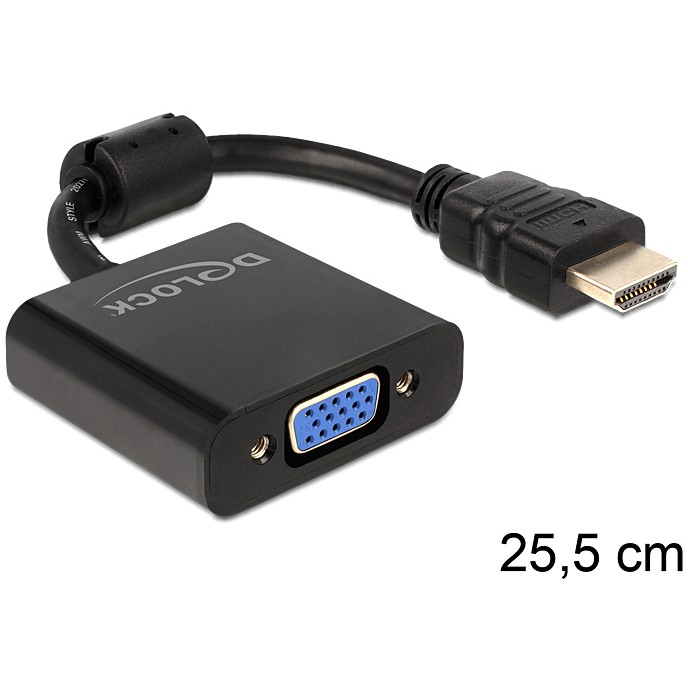 Adapter kabel DELOCK HDMI-A St > VGA Buchse crna boja-0