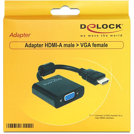 Adapter kabel DELOCK HDMI-A St > VGA Buchse crna boja-1