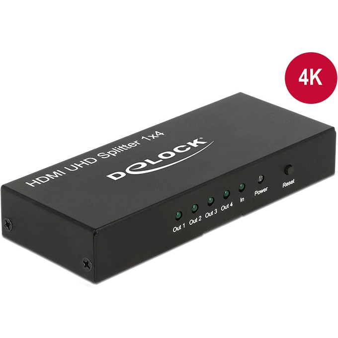 Splitter DELOCK HDMI in > 4 x HDMI out 4K UHD-0
