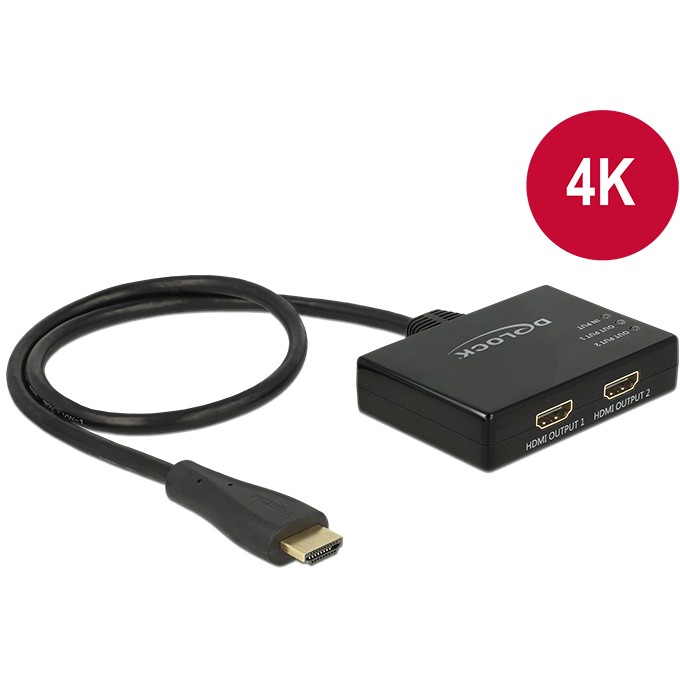 Splitter DELOCK HDMI 1 x HDMI in > 2 x HDMI out 4K-1