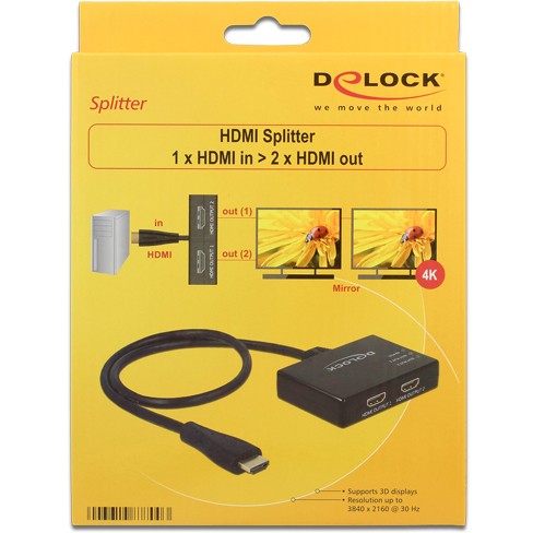 Splitter DELOCK HDMI 1 x HDMI in > 2 x HDMI out 4K-2