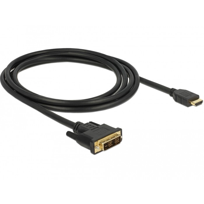 Kabel DELOCK DVI 18+1 Stecker > HDMI-A Stecker 2 m crna boja-0